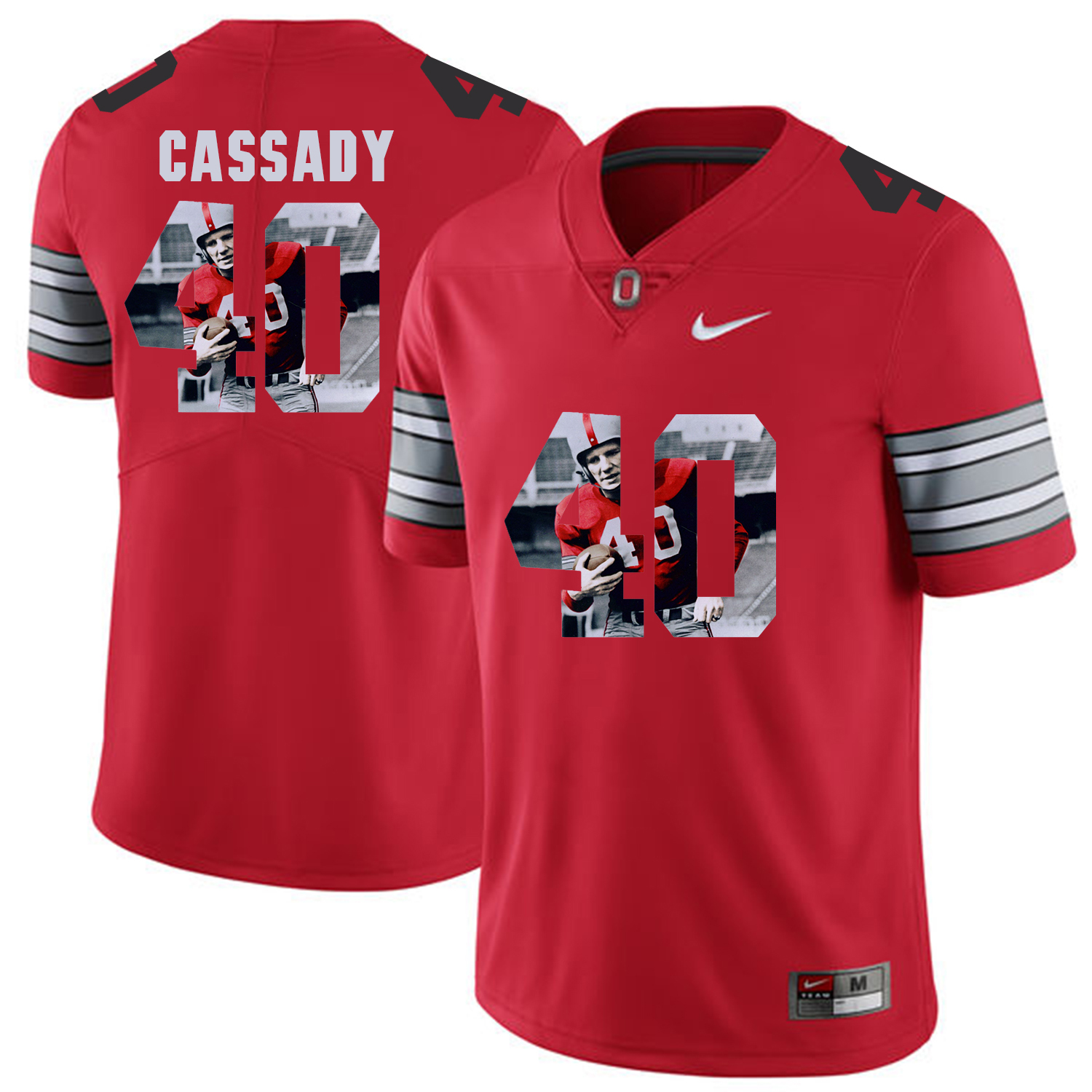 Men Ohio State 40 Cassady Red Fashion Edition Customized NCAA Jerseys